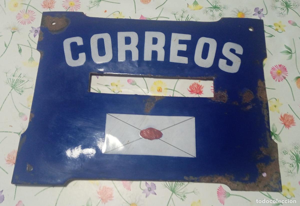 Carteles: Placa met&aacute;lica esmaltada buz&oacute;n de correos