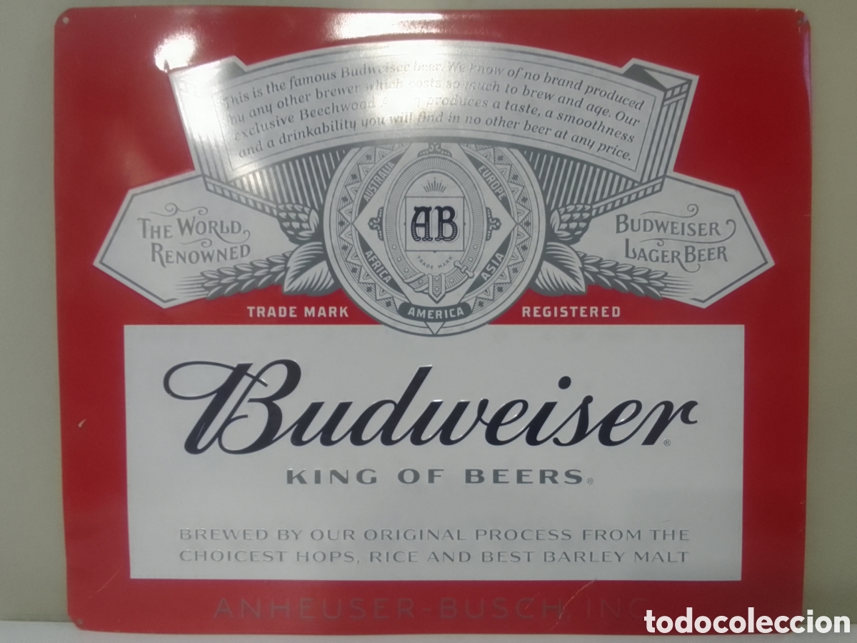 Carteles: Cartel de chapa cerveza Budweiser.