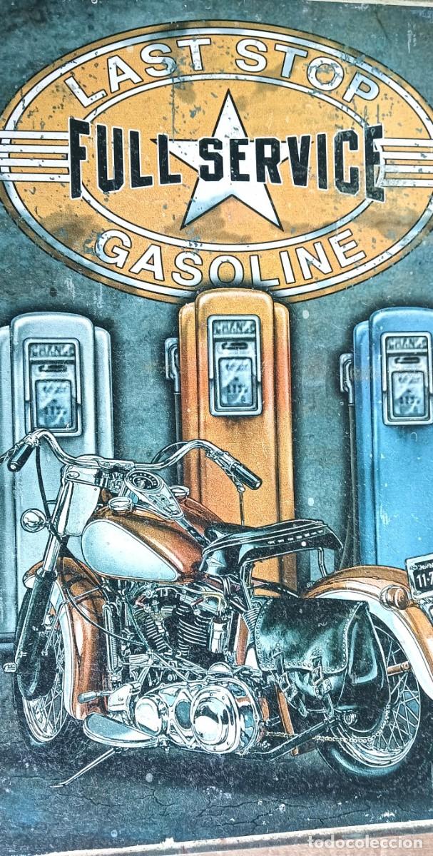 Carteles: Cartel chapa - Full service - Gasolina last stop