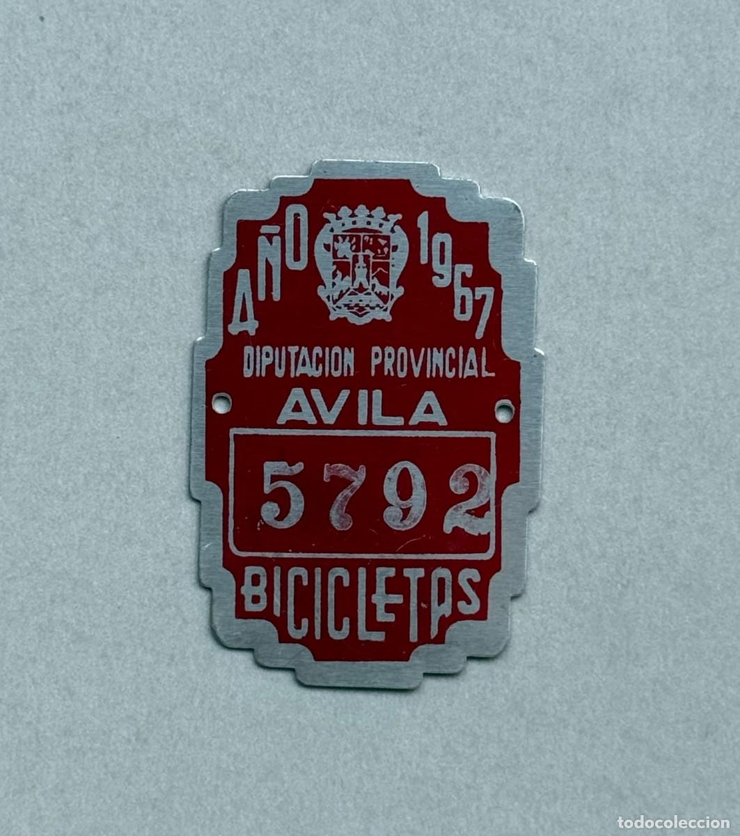Carteles: Matr&iacute;cula bicicleta Diputaci&oacute;n provincial &Aacute;vila. A&ntilde;o 1967