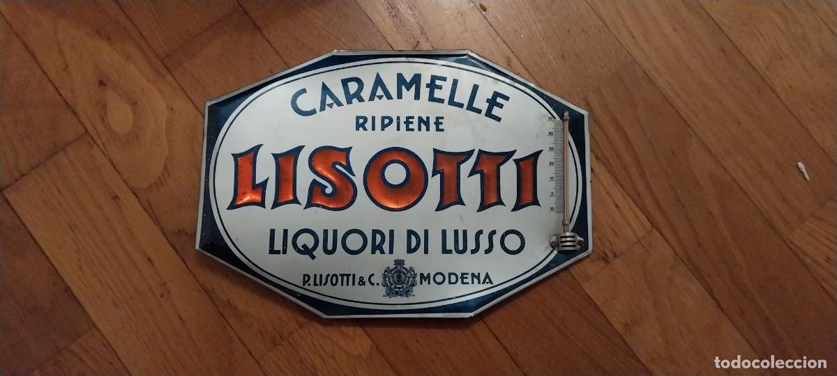 Carteles: CARTEL PUBLICITARIO DE CARAMELOS DE MODENA ITALIA A&Ntilde;OS 50 CON TERMOMETRO