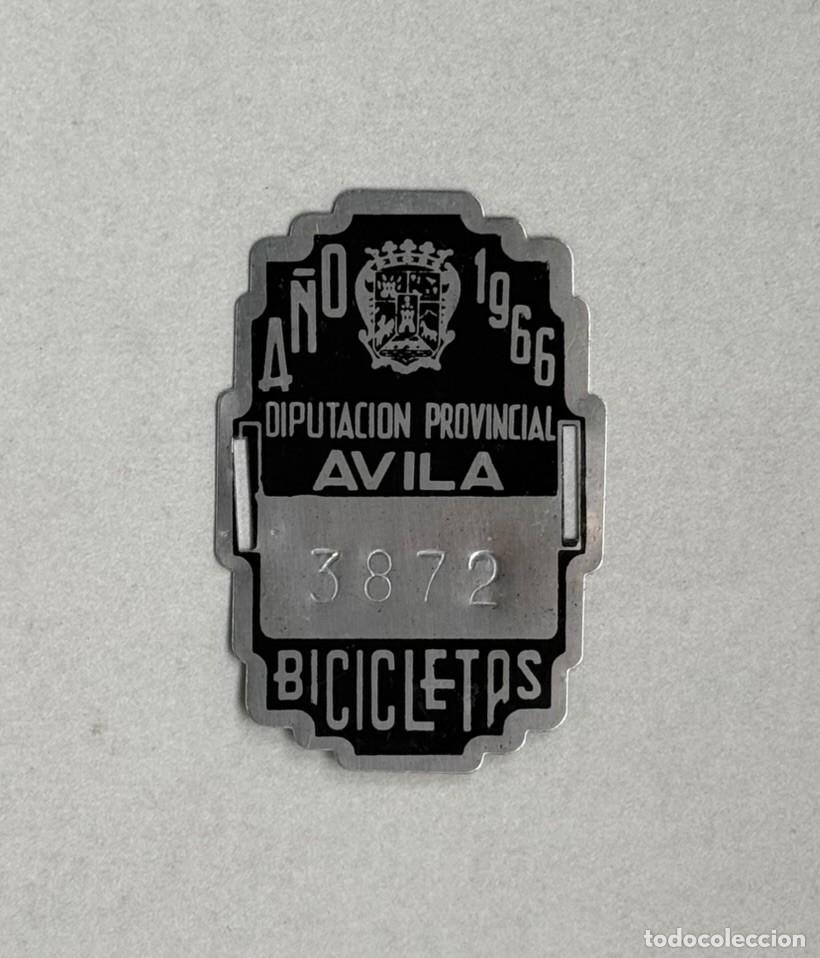 Carteles: Matr&iacute;cula bicicleta Diputaci&oacute;n provincial &Aacute;vila. A&ntilde;o 1966