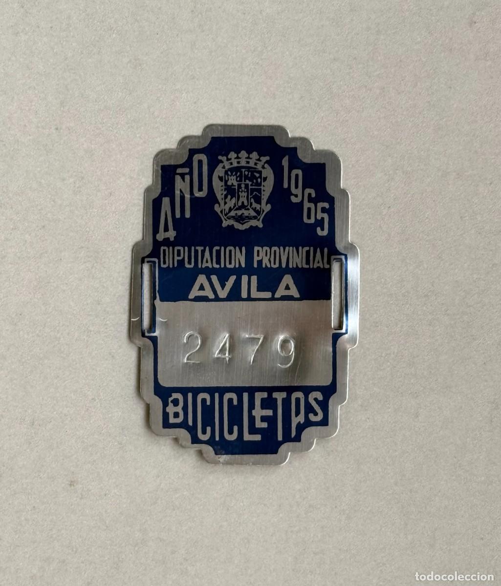 Carteles: Matr&iacute;cula bicicleta Diputaci&oacute;n provincial &Aacute;vila. A&ntilde;o 1965