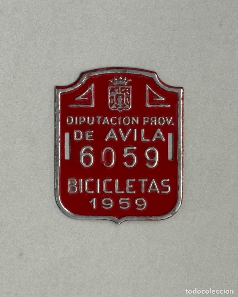 Carteles: Matr&iacute;cula bicicleta Diputaci&oacute;n provincial &Aacute;vila. A&ntilde;o 1959
