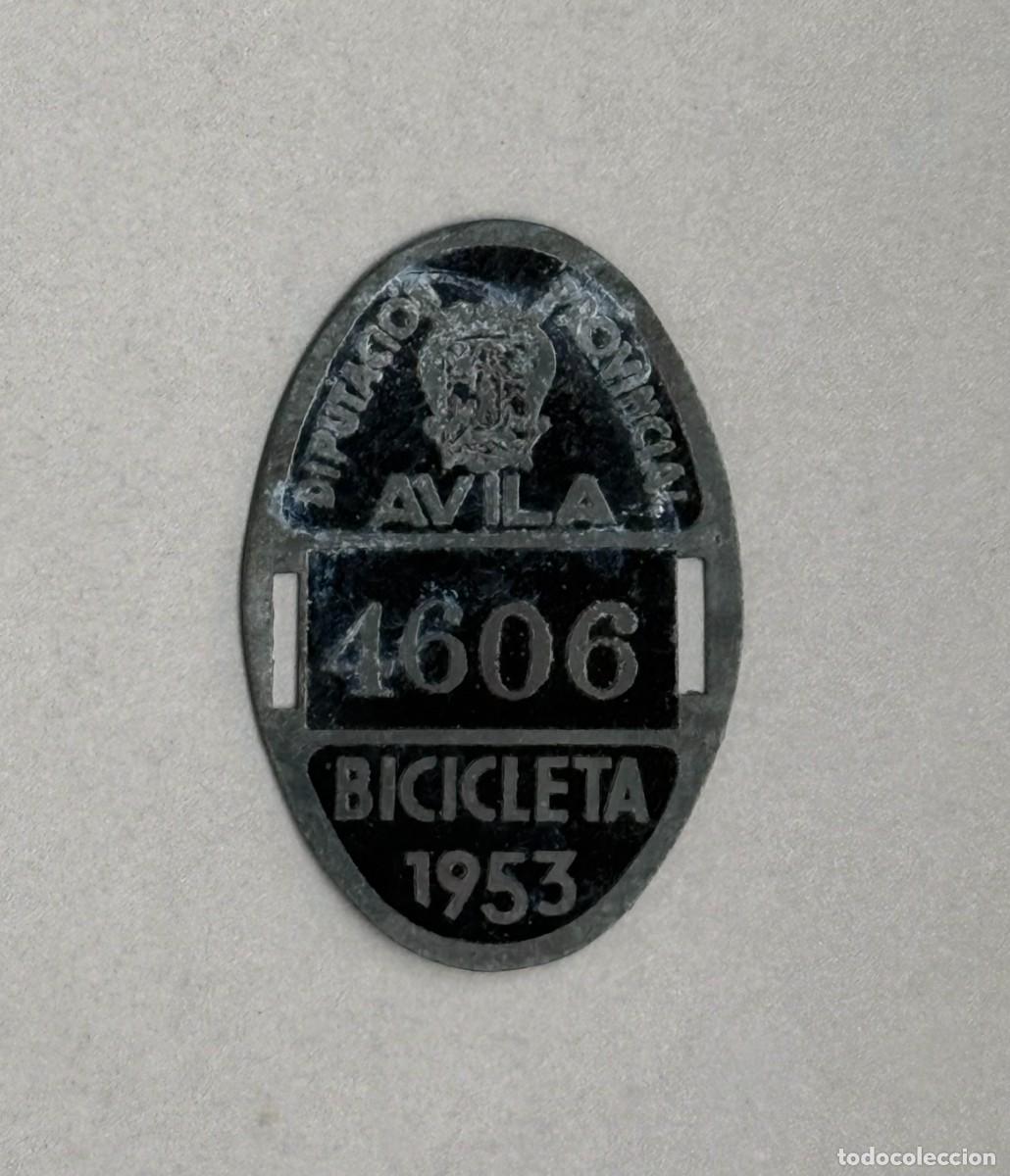 Carteles: Matr&iacute;cula bicicleta Diputaci&oacute;n provincial &Aacute;vila. A&ntilde;o 1953