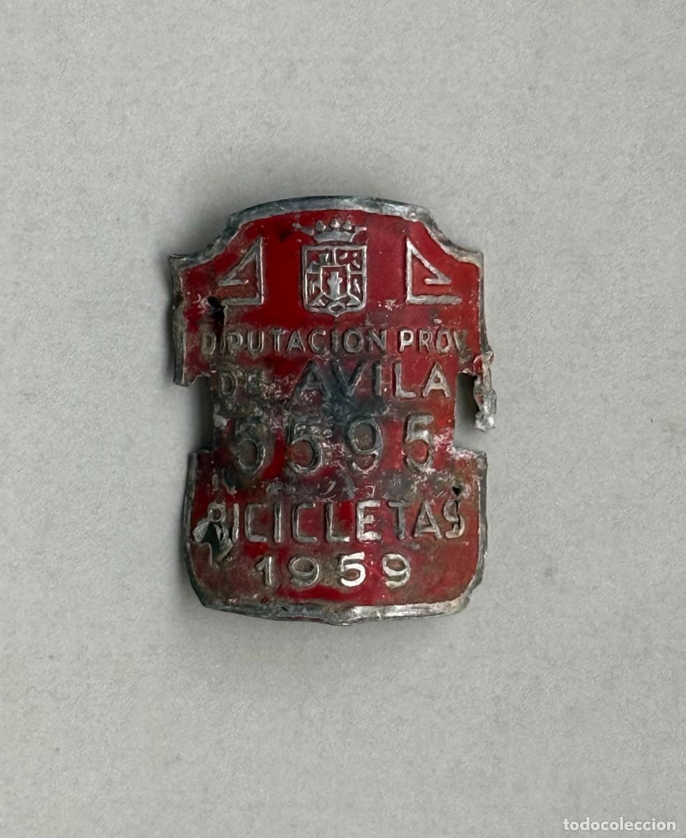 Carteles: Matr&iacute;cula bicicleta Diputaci&oacute;n provincial &Aacute;vila. A&ntilde;o 1959