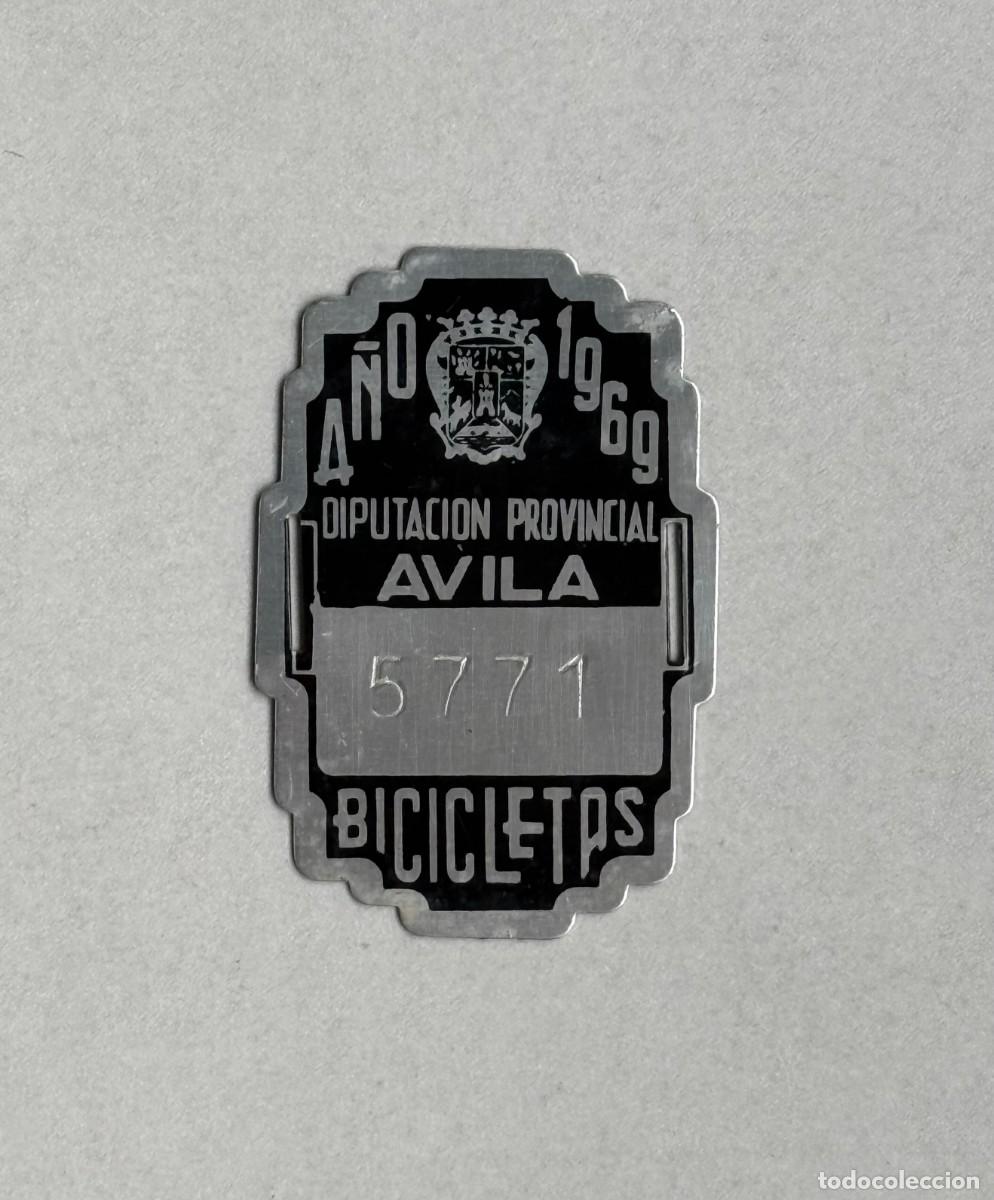 Carteles: Matr&iacute;cula bicicleta Diputaci&oacute;n provincial &Aacute;vila. A&ntilde;o 1969