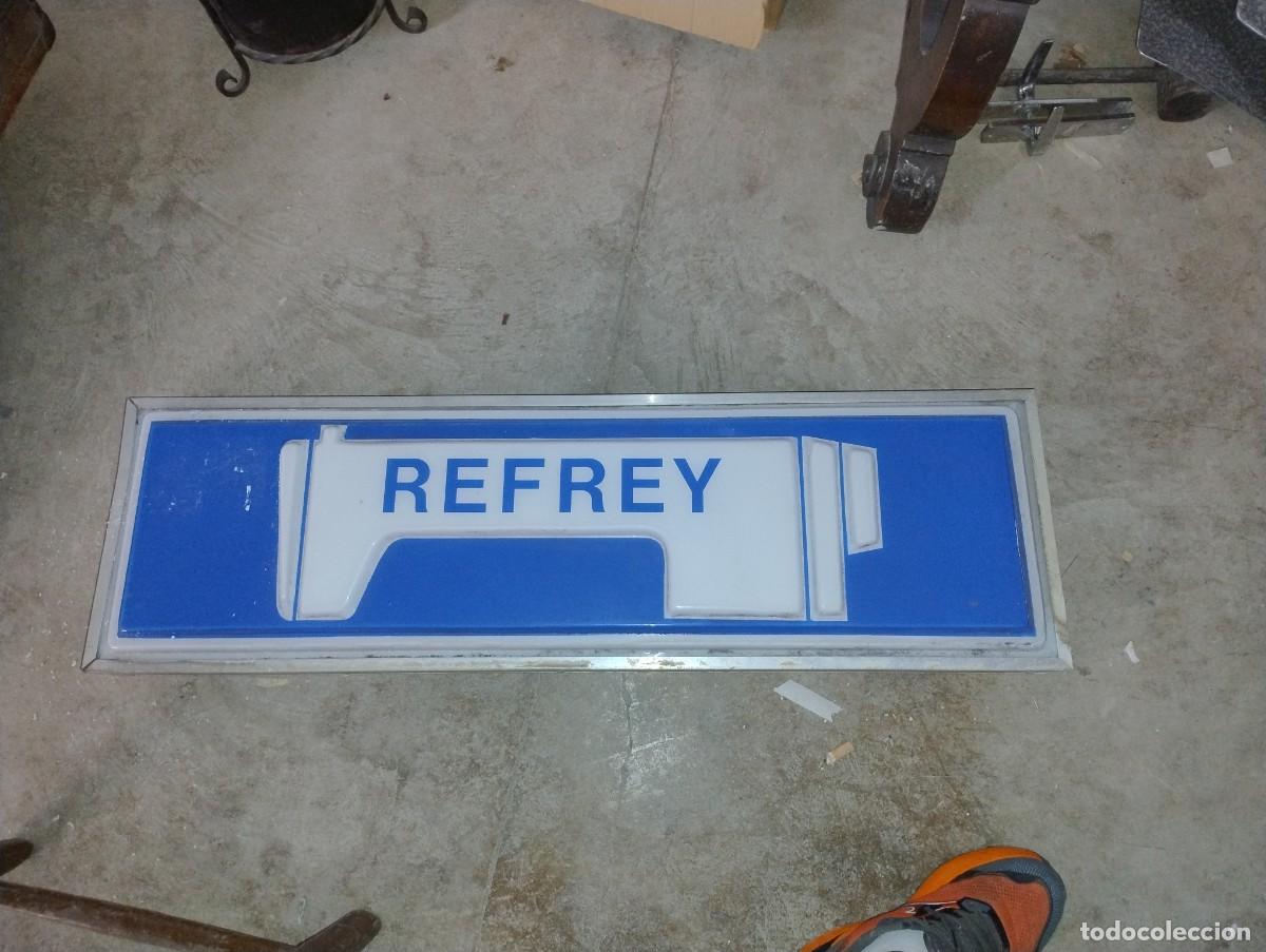 Carteles: MUY RARO CARTEL LUMINOSO REFREY EN COLOR AZUL MIREN FOTOS
