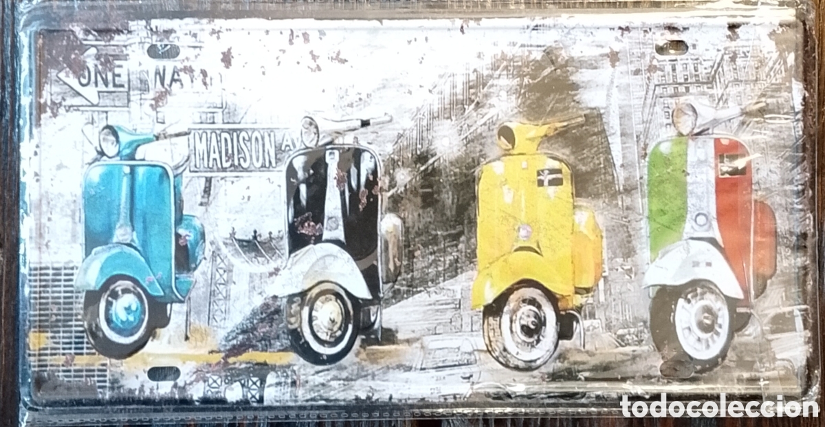 Carteles: Cartel de Chapa Retro Motos Vespa