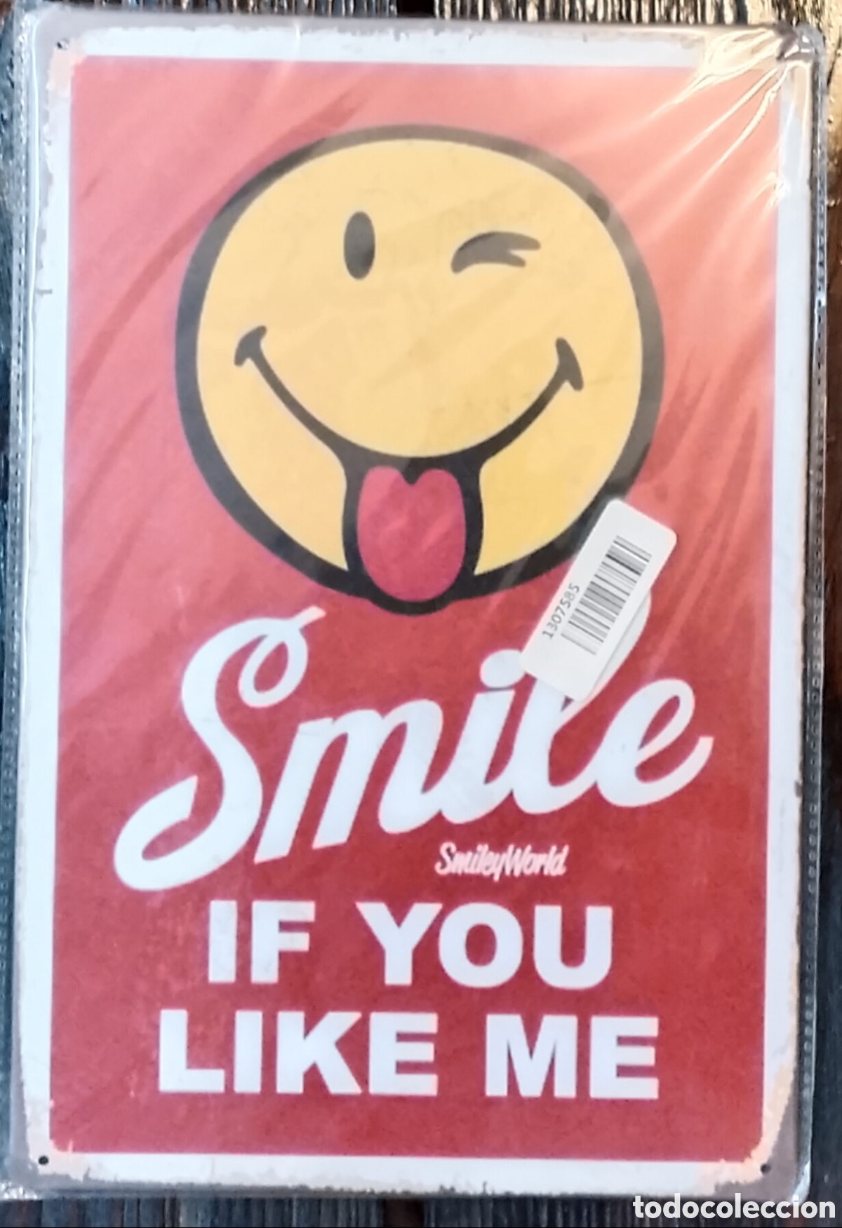 Carteles: Cartel Met&aacute;lico Vintage &rdquo;Smile If You Like Me&rdquo; - Decoraci&oacute;n Retro Retro