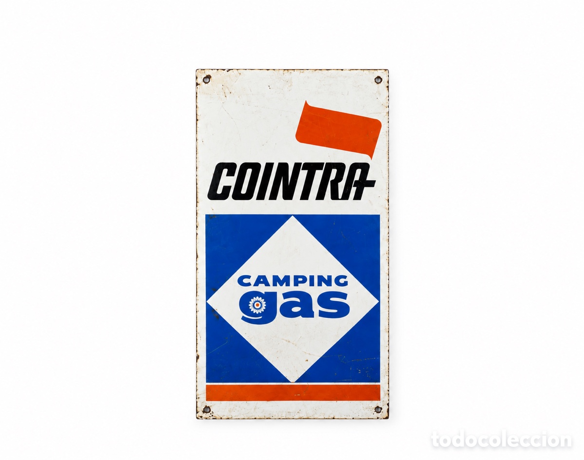 Carteles: Placa publicitaria Cointra Camping Gas Espa&ntilde;a 1970&rsquo;s
