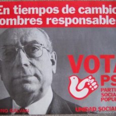 Carteles Políticos: ENRIQUE TIERNO GALVÁN. CARTEL PSP. ELECCIONES GENERALES 1977. 64 X 48 CM. SIN DOBLAR.. Lote 40347841
