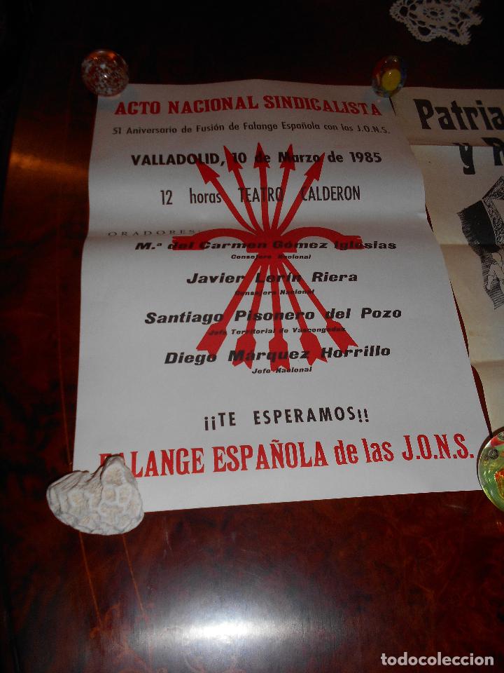 Carteles Políticos: 3 CARTELES 50 ANIVERSARIO ACTO NACIONAL FALANGE ESPAÑOLA Y JUVENIL FELIZ NAVIDAD 1985 - Foto 2 - 81229988