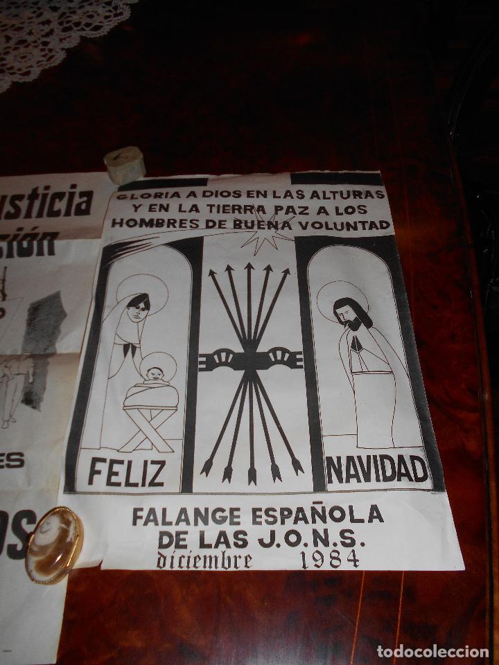 Carteles Políticos: 3 CARTELES 50 ANIVERSARIO ACTO NACIONAL FALANGE ESPAÑOLA Y JUVENIL FELIZ NAVIDAD 1985 - Foto 4 - 81229988