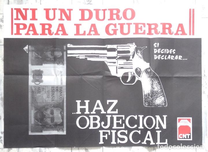 Political Posters: Ni un duro para la guerra Objeccion fiscal poster CNT anarquista pacifista