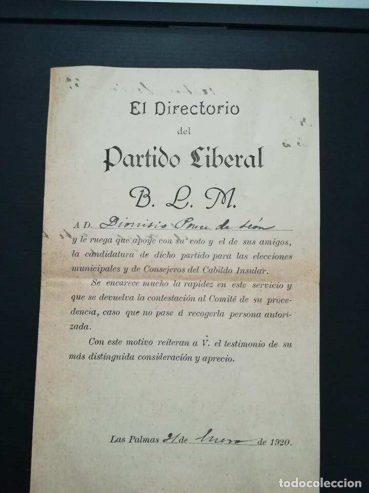Carteles pol&iacute;ticos: Partido liberal. Las Palmas - Foto 1