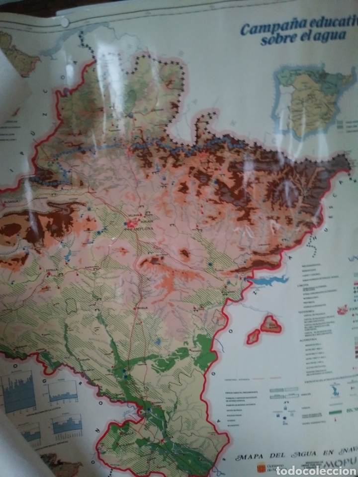 Carteles pol&iacute;ticos: MAPA DEL AGUA EN NAVARRA. 1986. - Foto 1