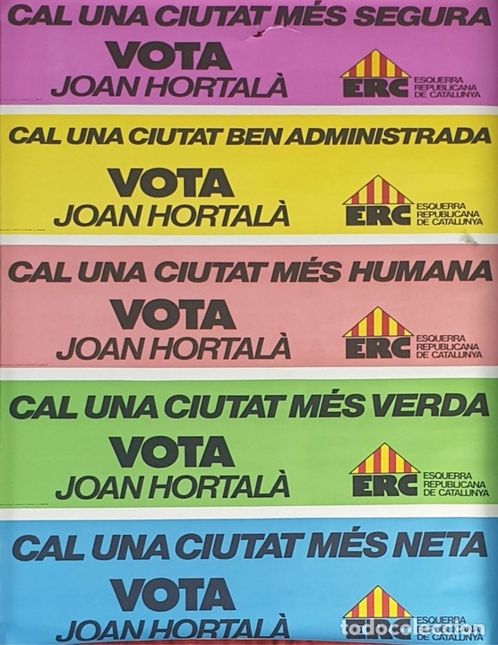 Carteles Políticos: COLECCIÓN DE 29 CARTELES POLÍTICOS DE ERC. CAMPAÑA DE LOS AÑOS 80. - Foto 13 - 171581974