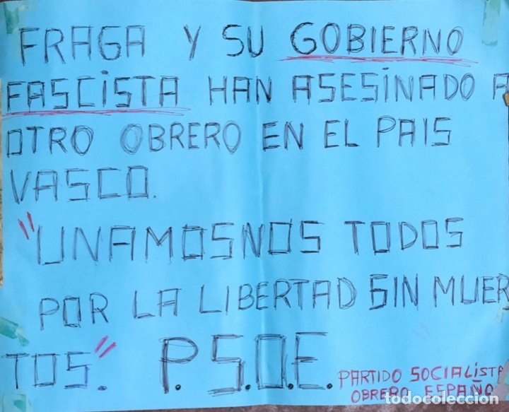 Carteles pol&iacute;ticos: 1976. LUCHA OBRERA. PSOE. - Foto 1