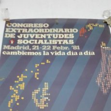Carteles Políticos: CARTEL DEL CONGRESO EXTRAORDINARIO DE JUVENTUDES SOCIALISTAS DE ESPAÑA.1981