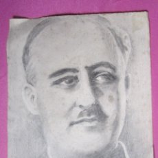 Carteles Políticos: CARTEL DIBUJO ORIGINAL DEL GENERALISIMO FRANCO 1938 GUERRA CIVIL DIBUJO DE CASO L2C. Lote 212519052