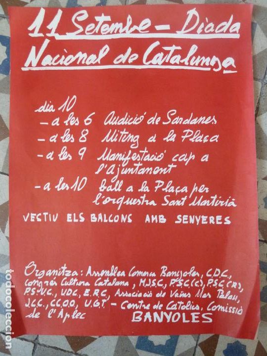 Affiches Politiques: 11 de setembre diada nacional catalunya poster cartel a&ntilde;os 70 banyoles
