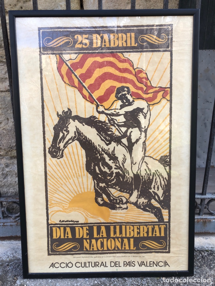 Affiches Politiques: ANTIGUO CARTEL 25 D&rsquo;ABRIL DIA DE LA LLIBERTAT NACIONAL 111x74