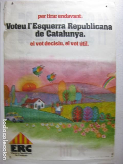 Affiches Politiques: cartel politico voteu esquerra republicana erc 1980