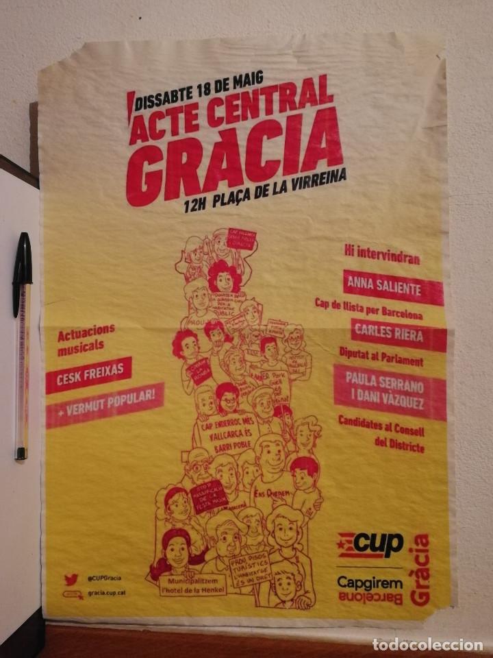 Carteles Pol&iacute;ticos: CARTEL ORIGINAL -A3- ACTO CENTRAL GRACIA - CUP - CATALU&Ntilde;A -POLITICA - INDEPENDENTISMO
