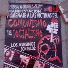 Carteles Políticos: CARTEL SEU - LA FALANGE HOMENAJE VICTIMAS COMUNISMO Y SOCIALISMO 41 X 58 REF. UR EST. Lote 293633753