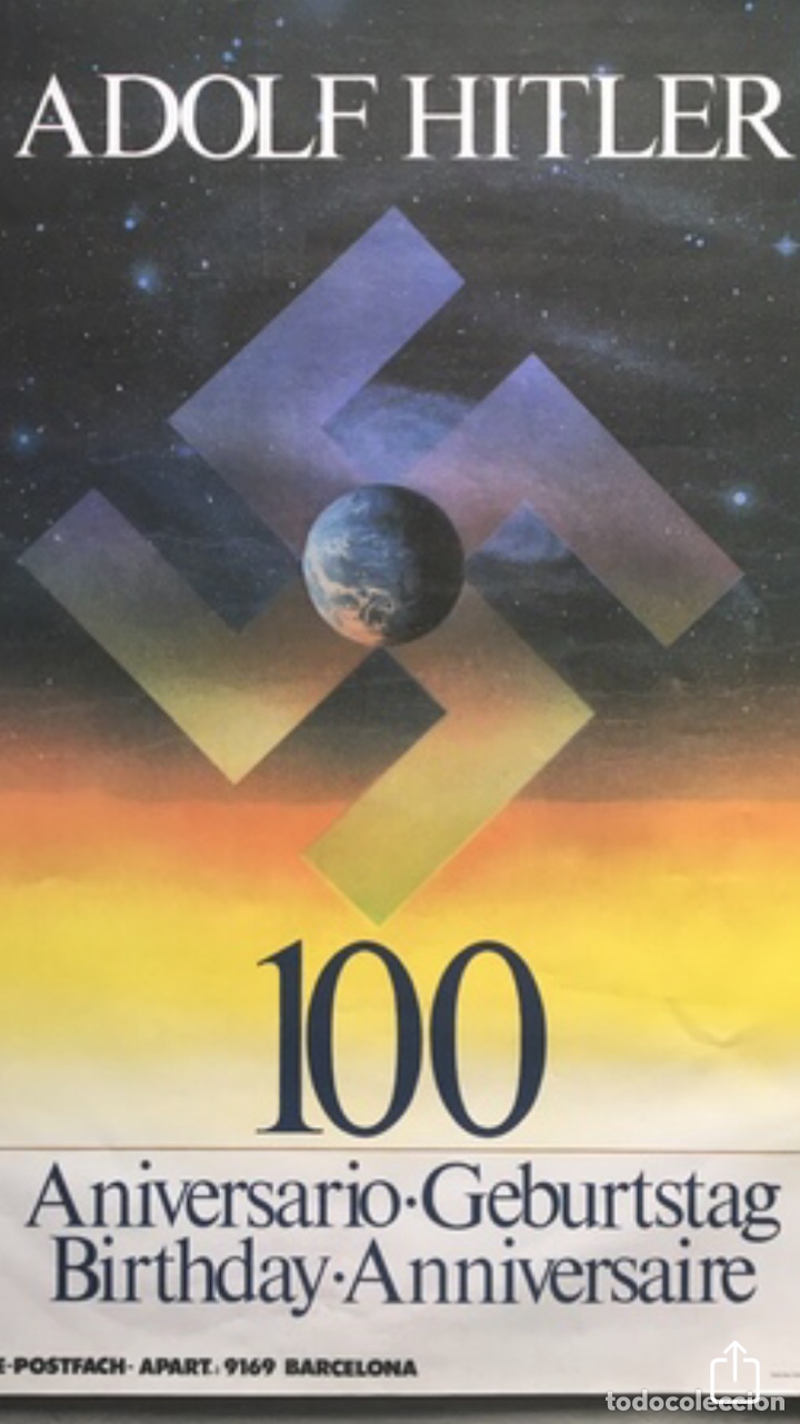 Carteles pol&iacute;ticos: CENTENARIO ADOLF HITLER. CEDADE. Excelente estado - Foto 1