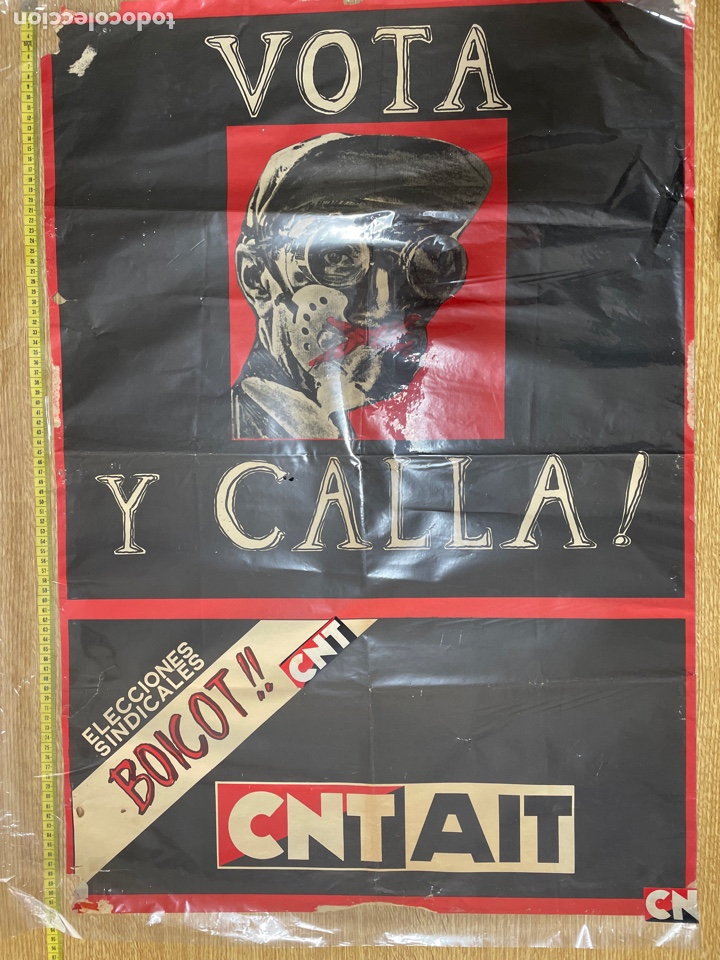 Affiches Politiques: Cartel CNT AIT a&ntilde;o 70 vota y calla