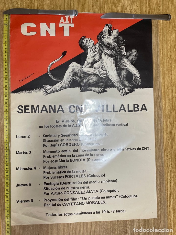 Affiches Politiques: Bonito cartel de la CNT AIT a&ntilde;os 70/ 80 de la semana C.N.T. Villalba