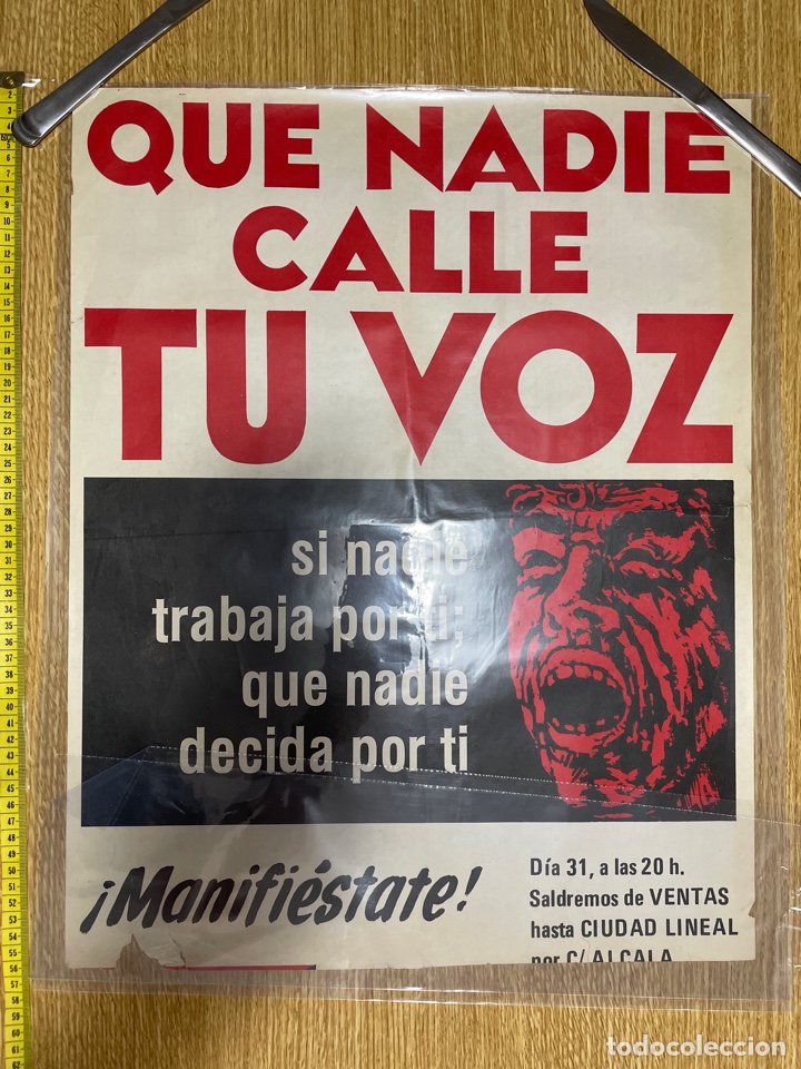 Affiches Politiques: Cartel que nadie calle tu voz. a&ntilde;os 80. posiblemente C.N.T.