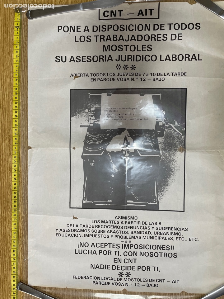 Affiches Politiques: Cartel original cnt AIT asesor&iacute;a jur&iacute;dico laboral en M&oacute;stoles