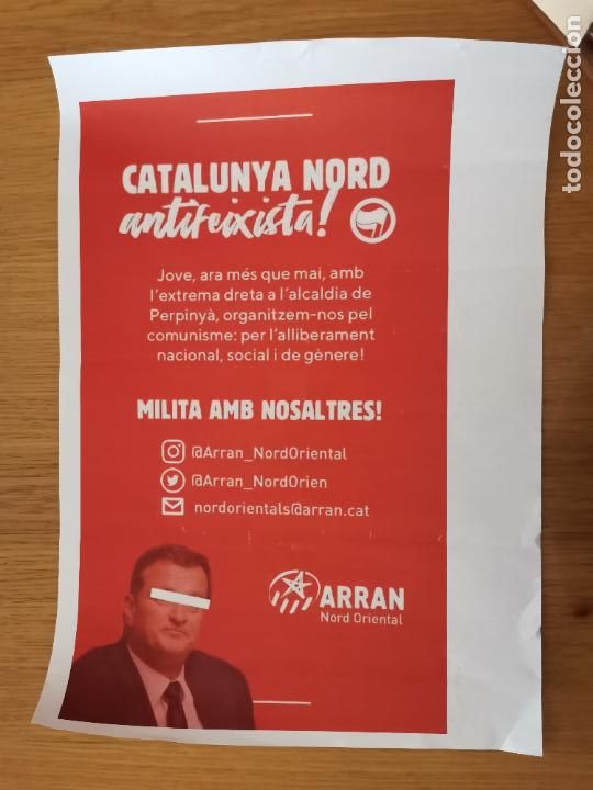 Affiches Politiques: cartel cartell politico politica arran nord oriental perpiny&agrave; antifeixista