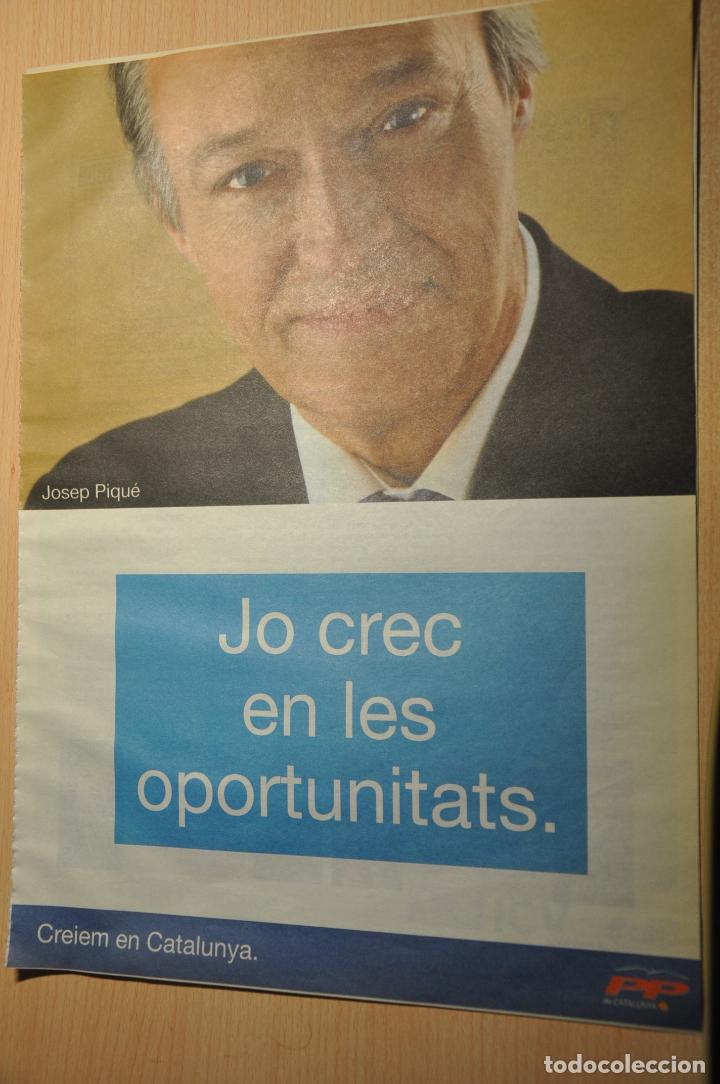 Carteles Pol&iacute;ticos: hoja periodico pp catalunya, josep pique, partido popular