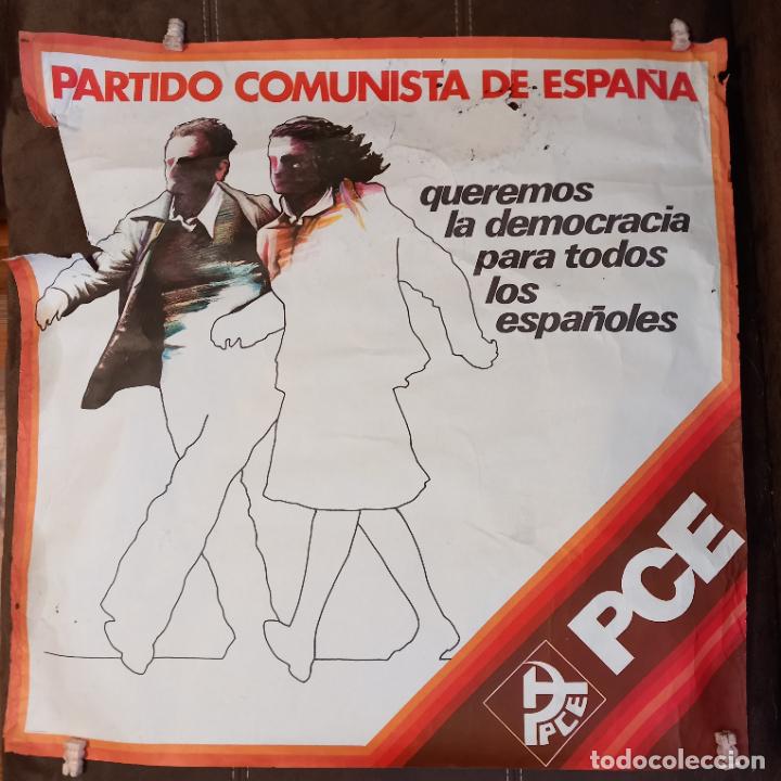 Plakate Politik: Cartel PCE Partido Comunista espa&ntilde;ol 65 x 65 cm a&ntilde;os 70