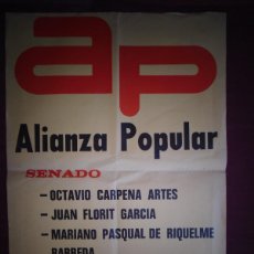 Carteles Políticos: TRANSICION ESPAÑOLA.1977. MURCIA.SENADO.ALIANZA POPULAR. CARTEL 50X35 CM.. Lote 400947109