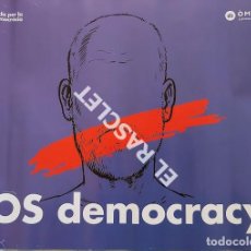 Carteles Políticos: CARTEL CRIDA PER LA DEMOCRÀCIA - ÒMNIU - COLOR LILA - SOS DEMOCRACY!!