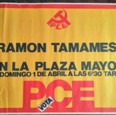 Carteles Políticos: RAMÓN TAMAMES. 1977. PARTIDO COMUNISTA. ENVIO CERTIFICADO INCLUIDO