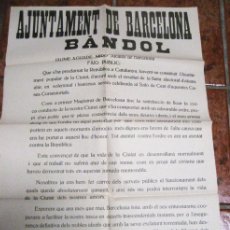 Carteles Políticos: CARTEL . BANDOL PROCLAMACIÓN DE LA REPUBLICA 1931 . AJUNTAMENT BARCELONA ED COSTA 1978 . 70/52 CM