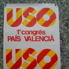 Affissi Politici: CARTEL POLITICO.TRASNSICION ESPAÑOLA, U.S.D. 1º CONGRÉS PAIS VALENCIA, C.A. 1977. 63X42 CM.
