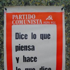 Affissi Politici: CARTEL POLITICO.TRASNSICION ESPAÑOLA, PARTIDO COMUNISTA DEL PAIS VALENCIA. C.A.1977.43X31 CM.