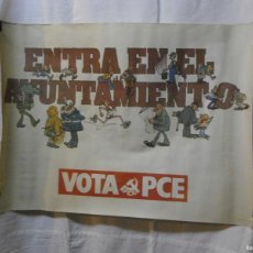Carteles Políticos: ANTIGUO CARTEL ELECTORAL POLITICO VOTA PCE ENTRA EN EL AYUNTAMIENTO AÑO 1979 90X65 INTERGRAF