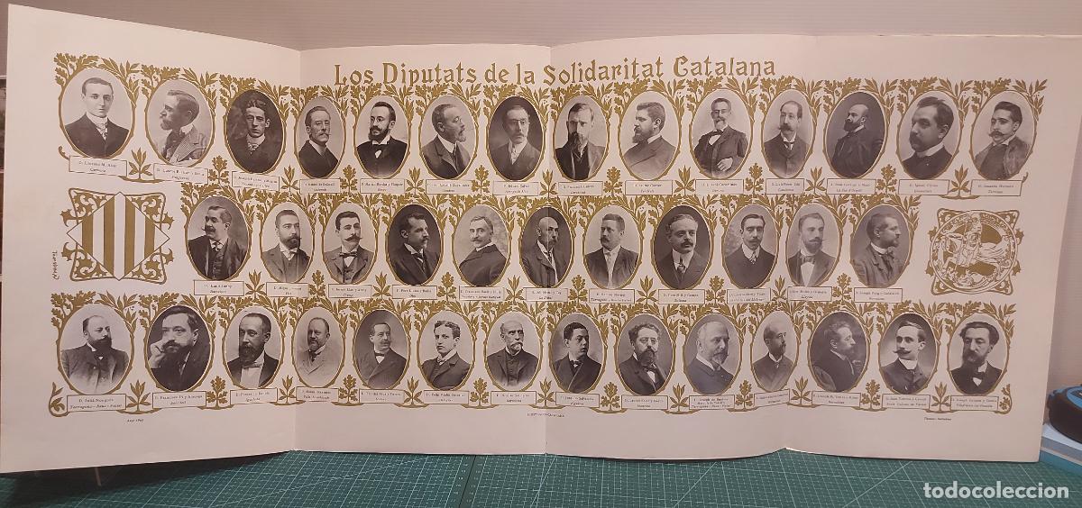 Carteles Pol&iacute;ticos: A&Ntilde;O 1907 !! CARTEL 'LOS DIPUTATS DE LA SOLIDARITAT CATALANA' / FOT. THOMAS / 86X35 CM / PERFECTO
