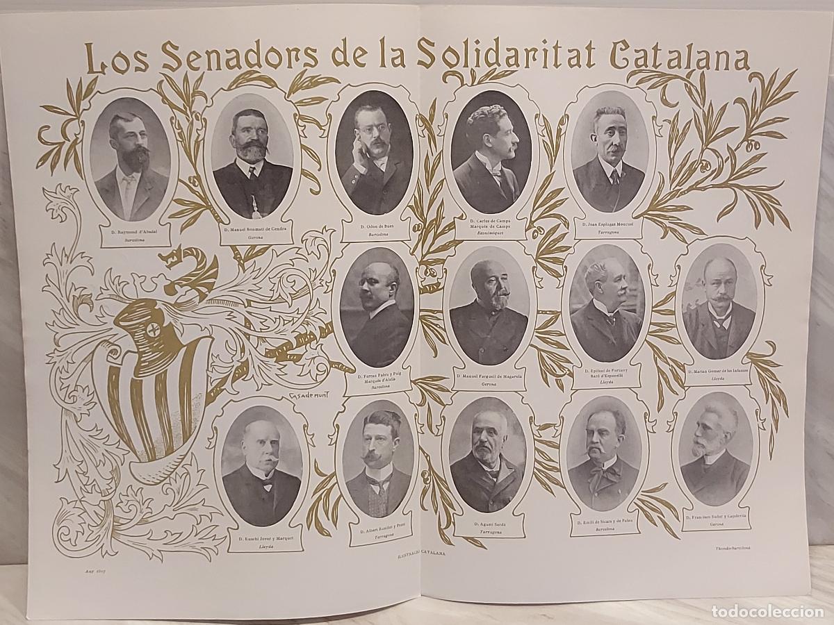 Carteles Pol&iacute;ticos: A&Ntilde;O 1907 !! CARTEL 'LOS SENADORS DE LA SOLIDARITAT CATALANA' / FOT. THOMAS / 46.5X34 CM / PERFECTO