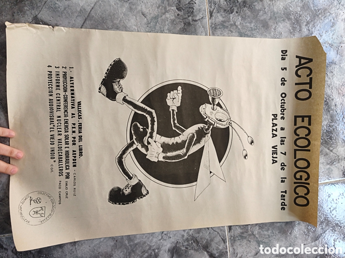 Carteles Pol&iacute;ticos: Poster Acto ecol&oacute;gico Vallekas. A&ntilde;os 80