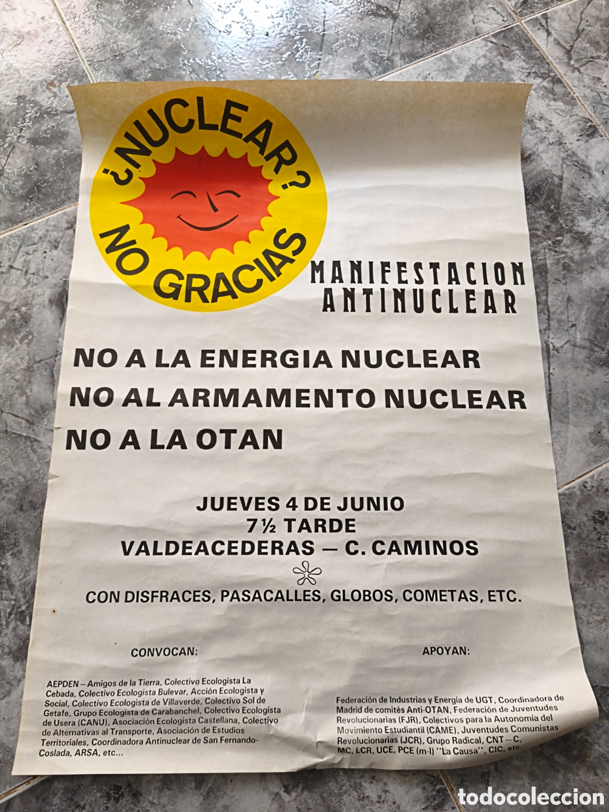 Affissi Politici: Poster &iquest;Nuclear? No gracias. A&ntilde;os 80.