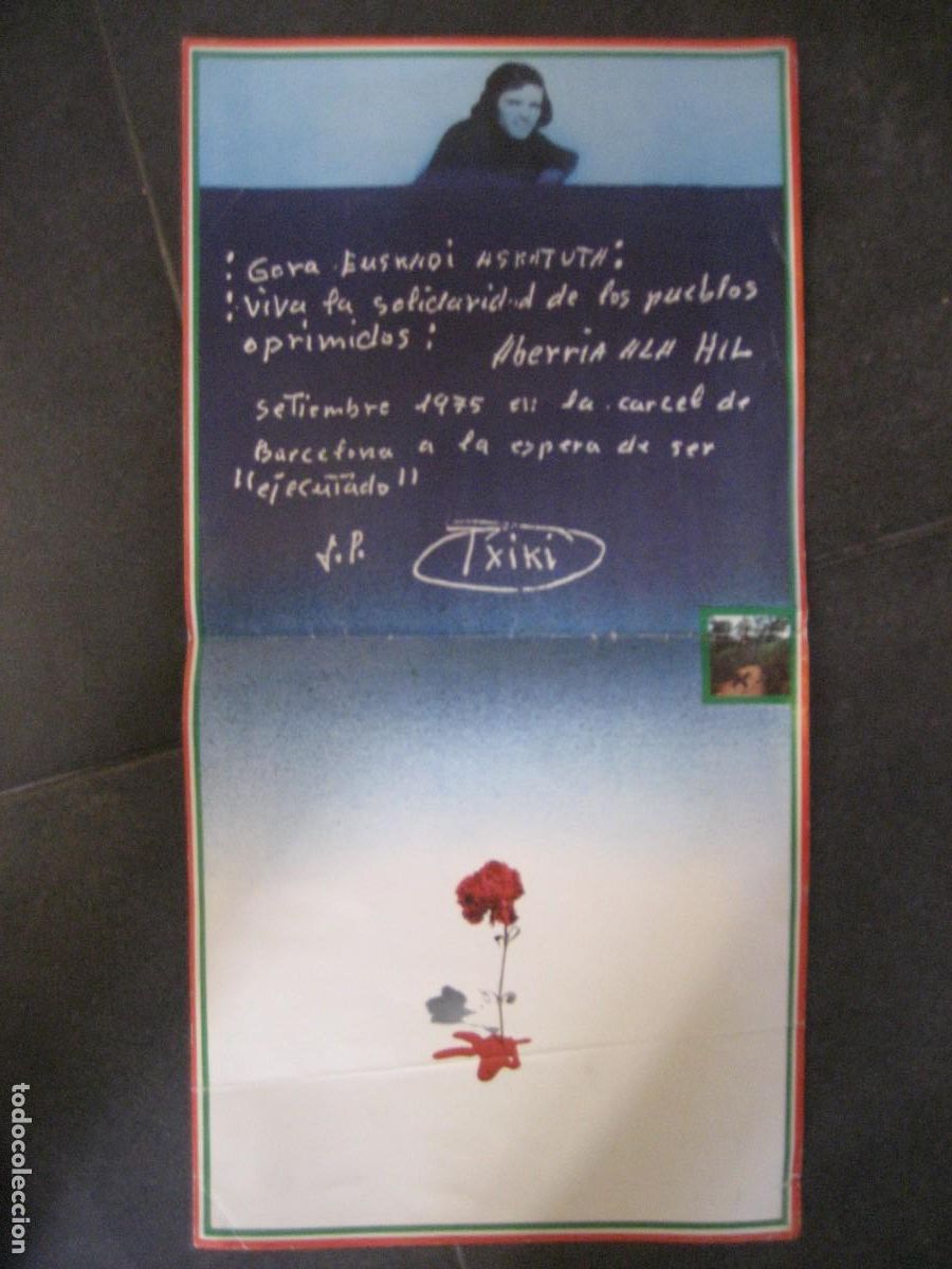 Affissi Politici: cartel pol&iacute;tico Txiki . Gora Euskadi Askatuta . Pais Vasco 1975 . 60 /30 cm . original